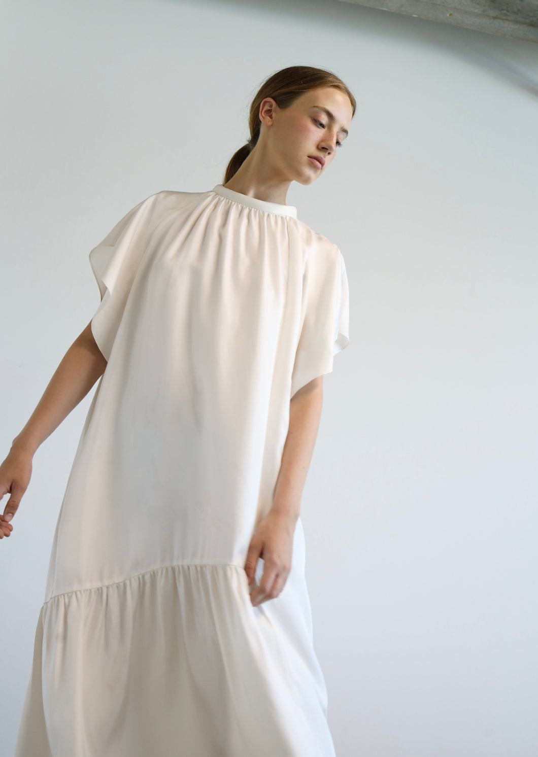 Doreen Silk Dress - Creme